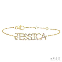 ASHI Block 'JESSICA' Diamond Name Chain Bracelet 702FQPPTSYG