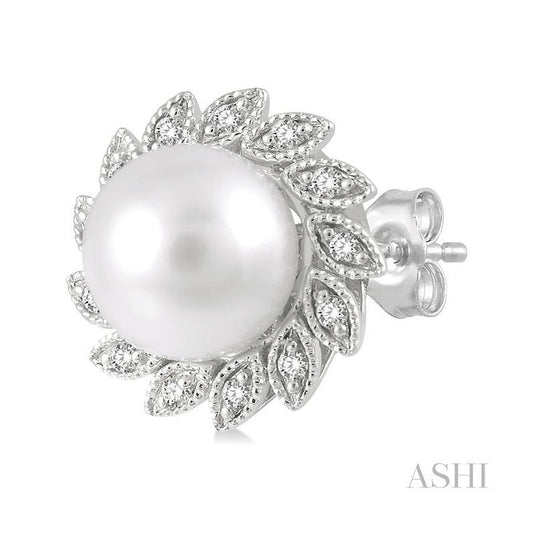 ASHI Pearl & Diamond Fashion Earrings 56188PPTSERWPWG
