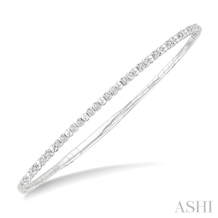 ASHI Diamond Halfway Bezel Bubble Flex Bangle 703W6PPFGWG