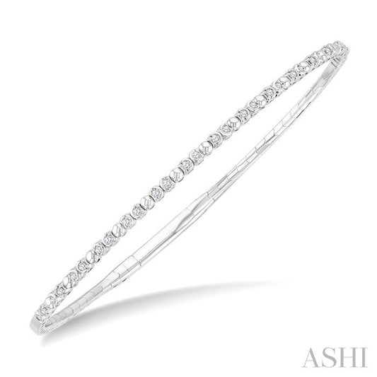 ASHI Diamond Halfway Bezel Bubble Flex Bangle 703W6PPFGWG