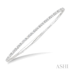 ASHI Diamond Halfway Bezel Bubble Flex Bangle 703W6PPFGWG