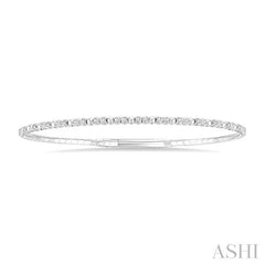 ASHI Diamond Halfway Bezel Bubble Flex Bangle 703W6PPFGWG