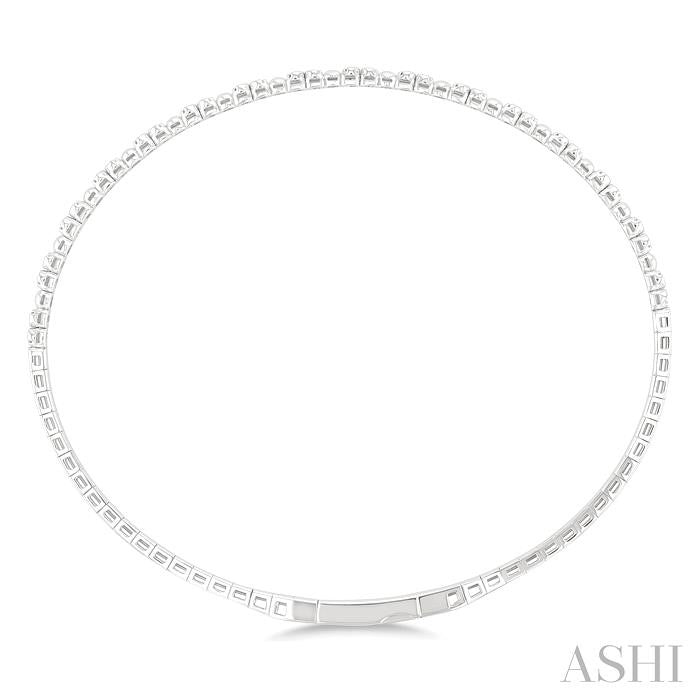 ASHI Diamond Halfway Bezel Bubble Flex Bangle 703W6PPFGWG