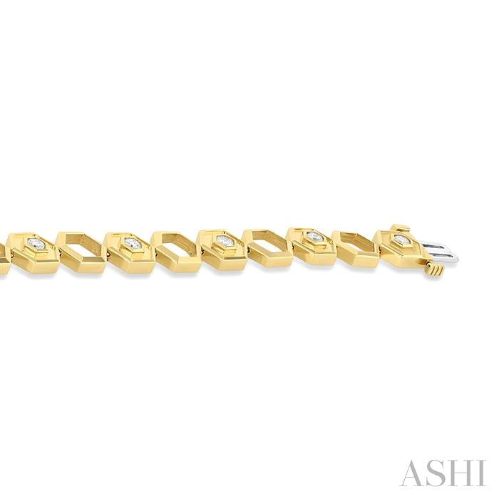 ASHI Hexagon Shape Diamond Fashion Bracelet 7043VPPFGYG