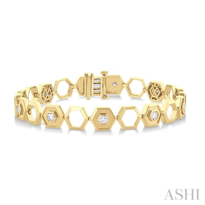 ASHI Hexagon Shape Diamond Fashion Bracelet 7043VPPFGYG