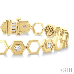 ASHI Hexagon Shape Diamond Fashion Bracelet 7043VPPFGYG