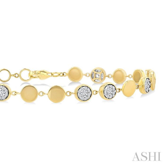 ASHI Round Shape Lovebright Diamond Chain Bracelet 7049VPPFGYW