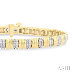 ASHI Ribbed Diamond Fashion Bracelet 7058VPPTGYG