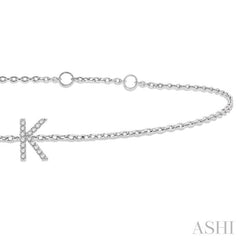 ASHI Block 'K' Initial Diamond Chain Bracelet 705A0PPTSWG-K