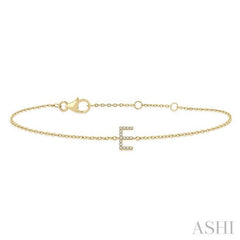 ASHI Block 'E' Initial Diamond Chain Bracelet 705A0PPTSYG-E