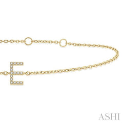 ASHI Block 'E' Initial Diamond Chain Bracelet 705A0PPTSYG-E