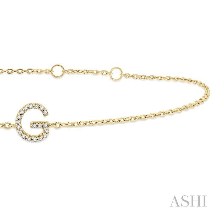 ASHI Block 'G' Initial Diamond Chain Bracelet 705A0PPTSYG-G