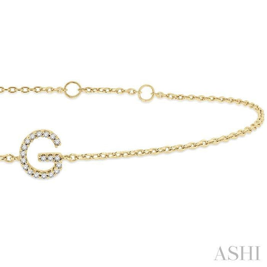 ASHI Block 'G' Initial Diamond Chain Bracelet 705A0PPTSYG-G