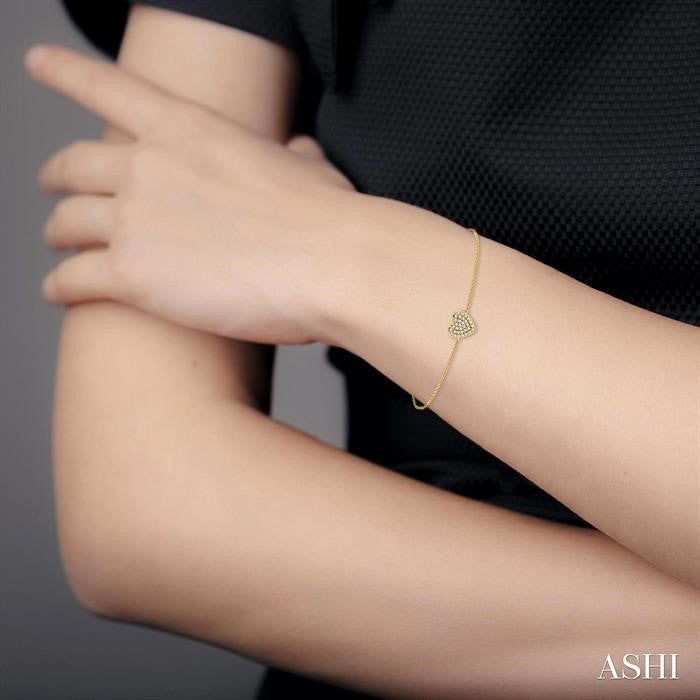 ASHI Heart Shape Petite Diamond Fashion Chain Bracelet 705E0PPTSYG