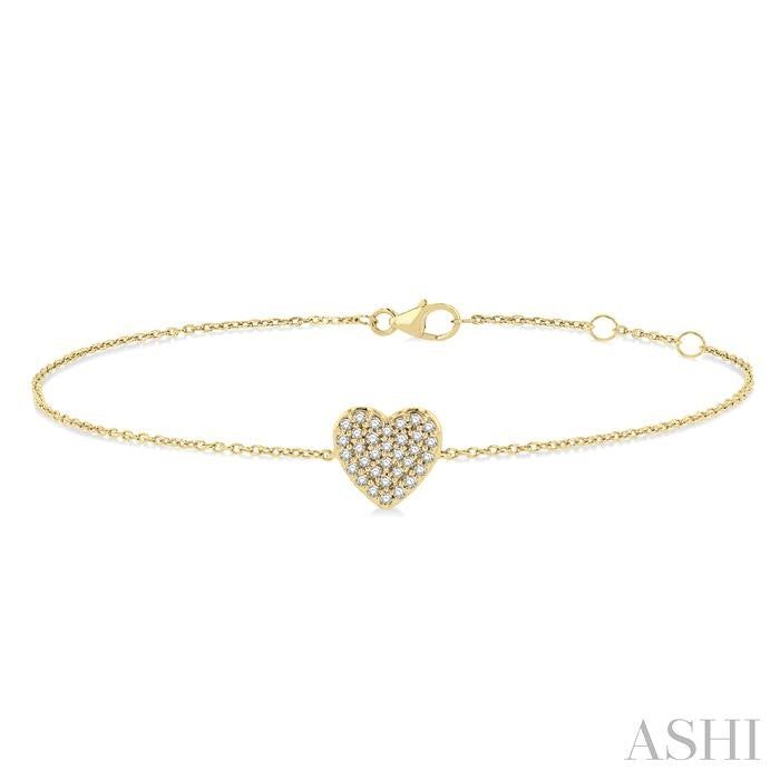 ASHI Heart Shape Petite Diamond Fashion Chain Bracelet 705E0PPTSYG