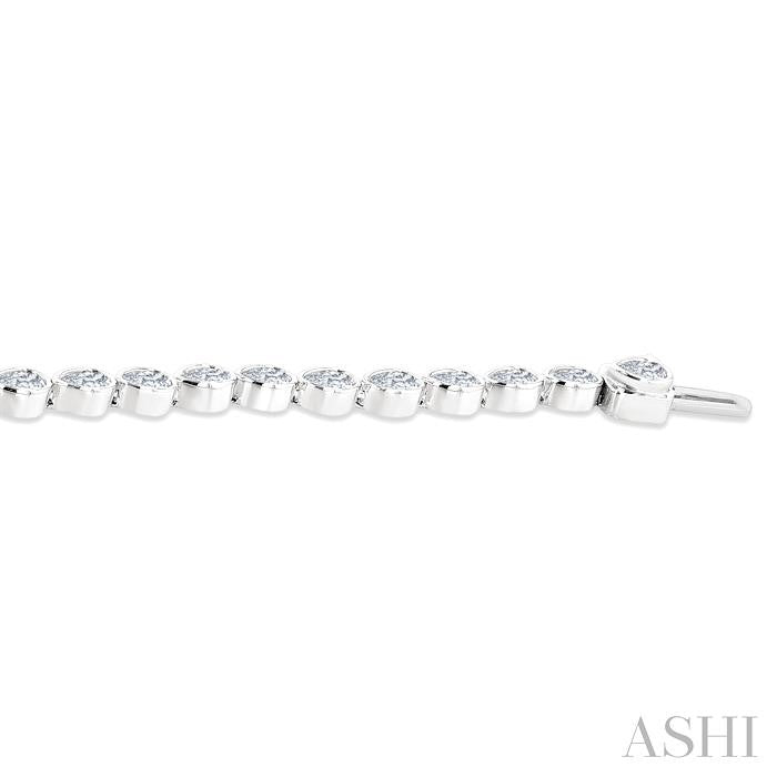 ASHI Pear Shape East-West Bezel Set Diamond Tennis Bracelet 70623PPFGWG-PR