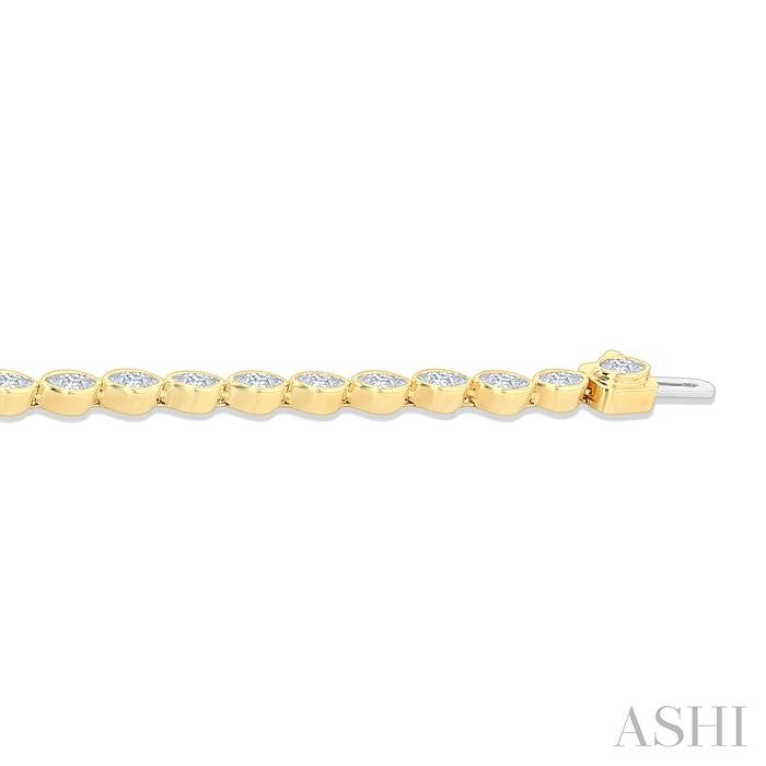 ASHI Marquise Shape East-West Bezel Set Diamond Tennis Bracelet 70623PPFGYG-MQ