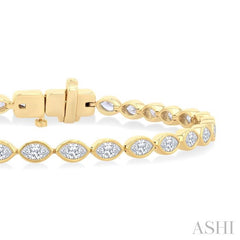 ASHI Marquise Shape East-West Bezel Set Diamond Tennis Bracelet 70623PPFGYG-MQ