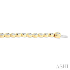 ASHI Pear Shape East-West Bezel Set Diamond Tennis Bracelet 70623PPFGYG-PR