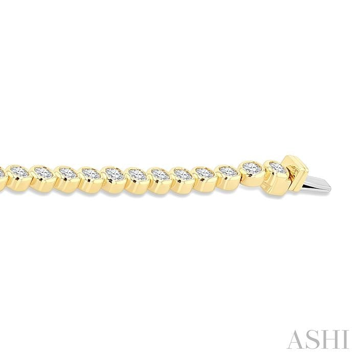 ASHI Round Shape Bezel Set Diamond Tennis Bracelet 70624PPFGYG-4.20-RD