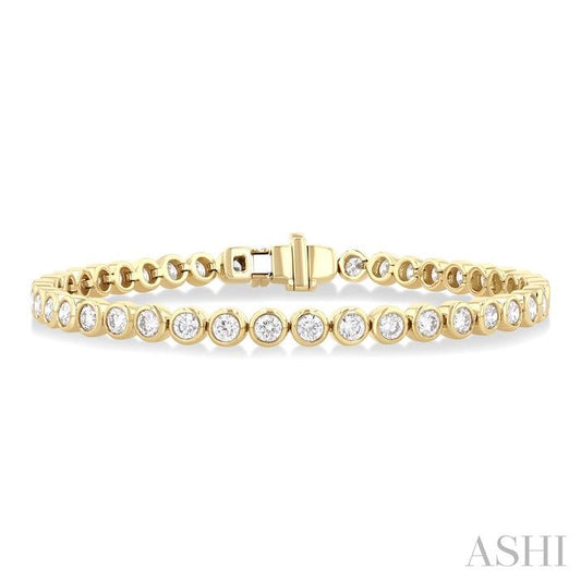 ASHI Round Shape Bezel Set Diamond Tennis Bracelet 70624PPFGYG-4.20-RD