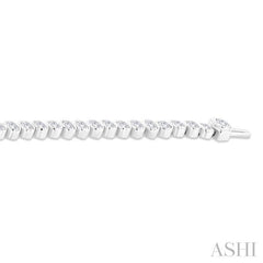 ASHI Oval Shape North-South Bezel Set Diamond Tennis Bracelet 70634PPFGWG-OV
