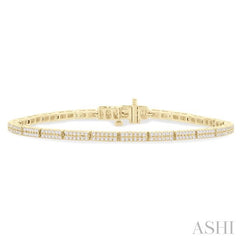 ASHI Double Row Diamond Tennis Bracelet 70641PPTGYG