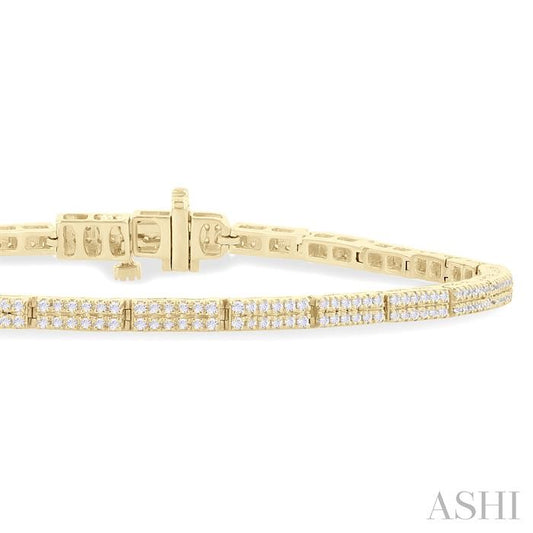 ASHI Double Row Diamond Tennis Bracelet 70641PPTGYG