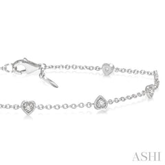 ASHI Heart Shape Diamond Station Chain Bracelet 706C0PPTGWG