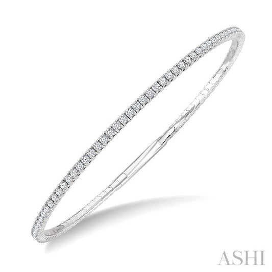 ASHI Diamond Fullway Straight Flex Bangle 706W0PPFGWG-2.00