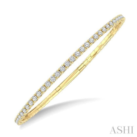 ASHI Diamond Fullway Straight Flex Bangle 706W0PPFGYG-3.00