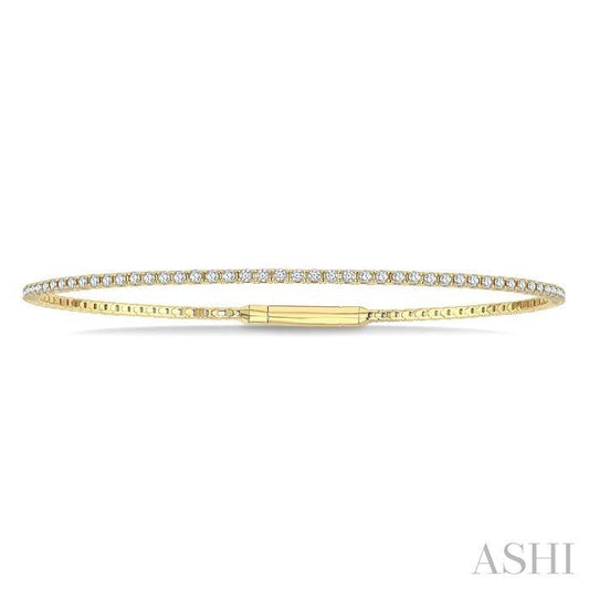 ASHI Diamond Fullway Straight Flex Bangle 706W1PPFGYG