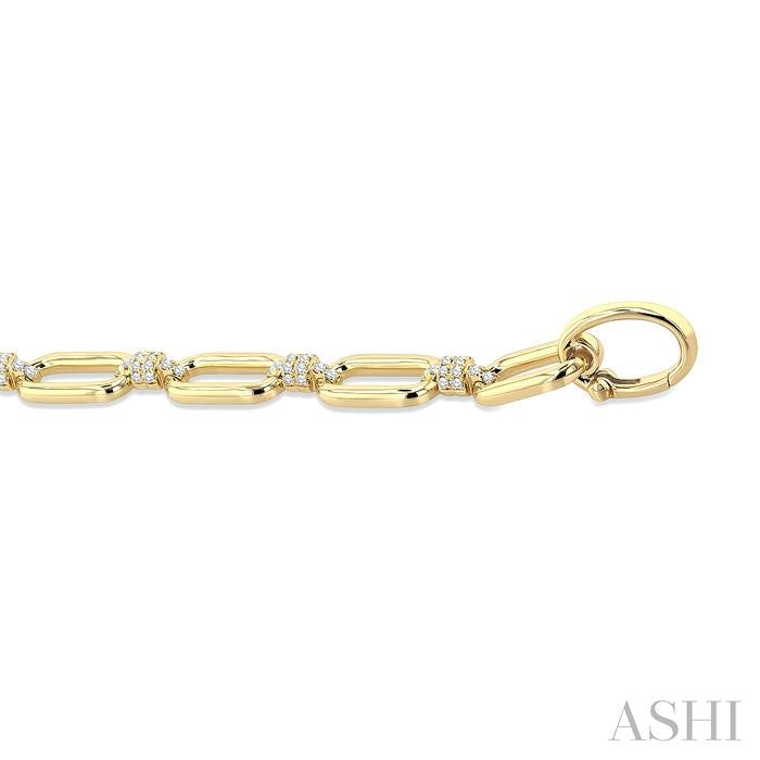 ASHI Paperclip Diamond Fashion Bracelet 70771PPFGYG