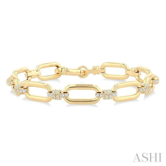 ASHI Paperclip Diamond Fashion Bracelet 70771PPFGYG