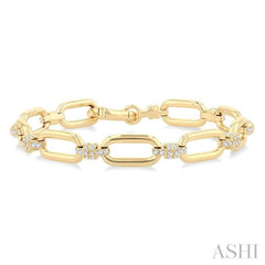 ASHI Paperclip Diamond Fashion Bracelet 70771PPFGYG