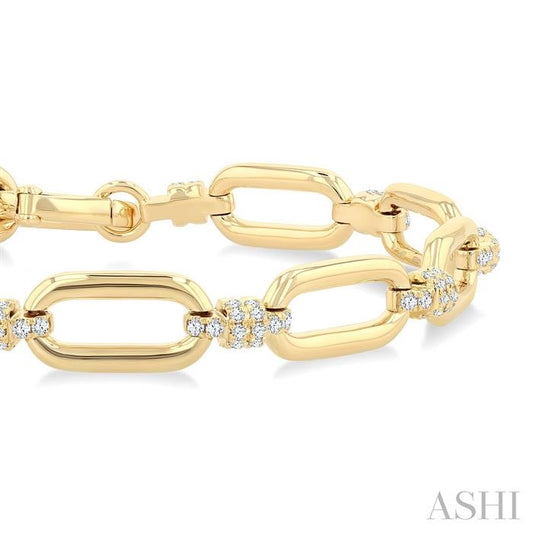 ASHI Paperclip Diamond Fashion Bracelet 70771PPFGYG