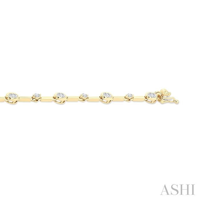 ASHI Oval Shape Bezel Set Diamond Bracelet 70781PPFGYG-OV