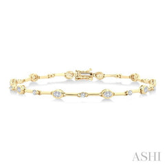 ASHI Oval Shape Bezel Set Diamond Bracelet 70781PPFGYG-OV