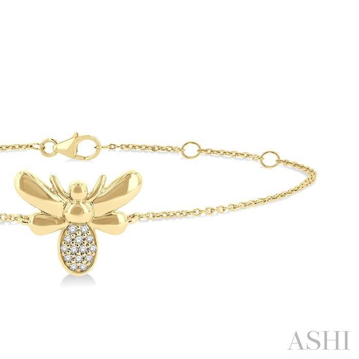 ASHI Bumble Bee Petite Diamond Fashion Chain Bracelet 707E0PPTSYG
