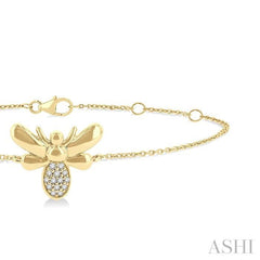ASHI Bumble Bee Petite Diamond Fashion Chain Bracelet 707E0PPTSYG