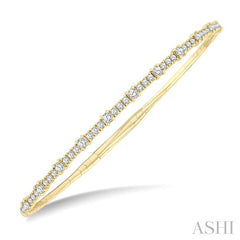 ASHI Halfway Diamond Prong-Set Flex Bangle 707W1PPFGYG