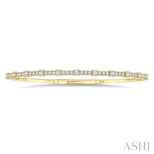 ASHI Halfway Diamond Prong-Set Flex Bangle 707W1PPFGYG