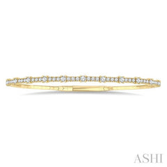 ASHI Halfway Diamond Prong-Set Flex Bangle 707W1PPFGYG