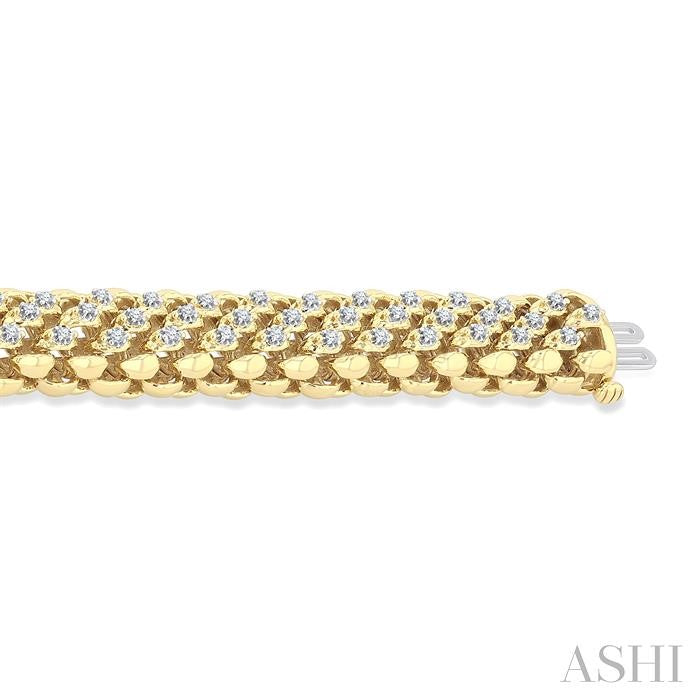 ASHI Bold Weave Diamond Fashion Bracelet 70831PPFGYG-1.25