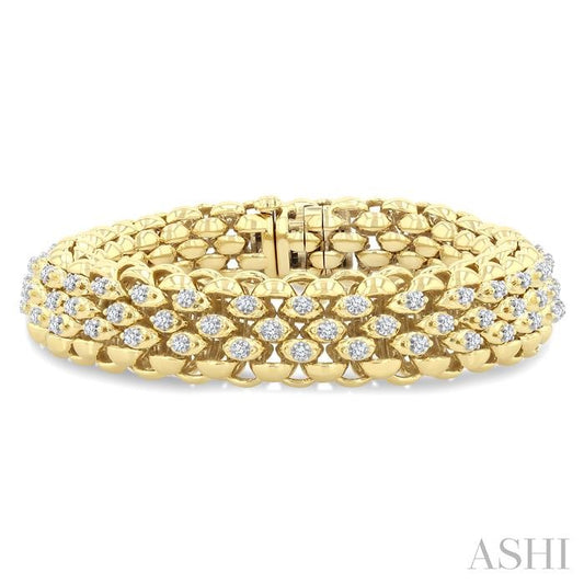 ASHI Bold Weave Diamond Fashion Bracelet 70831PPFGYG-1.25