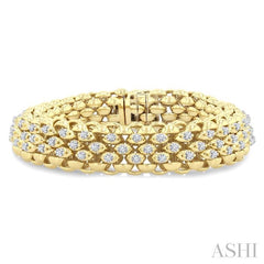 ASHI Bold Weave Diamond Fashion Bracelet 70831PPFGYG-1.25