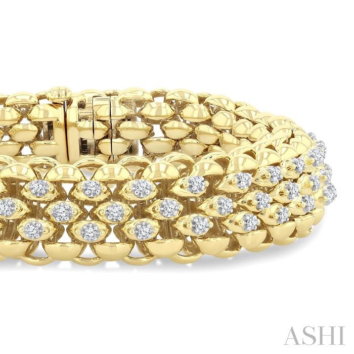 ASHI Bold Weave Diamond Fashion Bracelet 70831PPFGYG-1.25