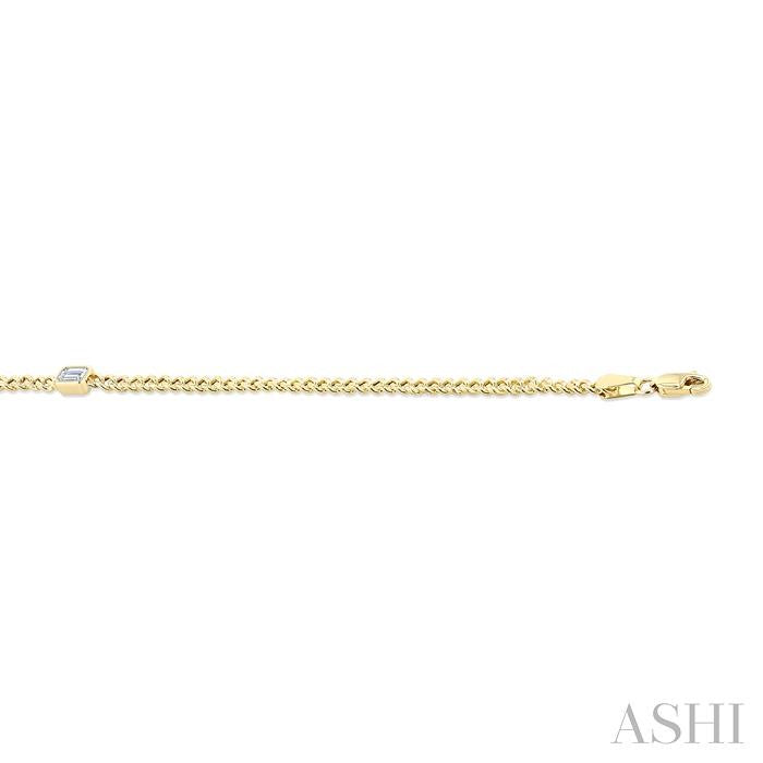 ASHI Emerald Shape Curb Diamond Fashion Bracelet 7084QPPFGYG-OC