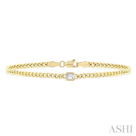 ASHI Emerald Shape Curb Diamond Fashion Bracelet 7084QPPFGYG-OC