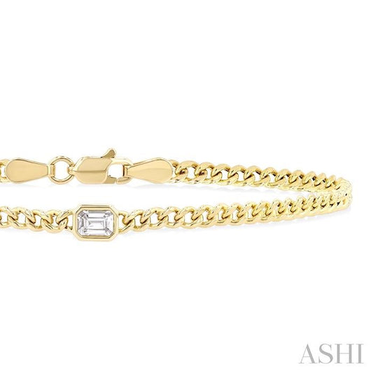 ASHI Emerald Shape Curb Diamond Fashion Bracelet 7084QPPFGYG-OC